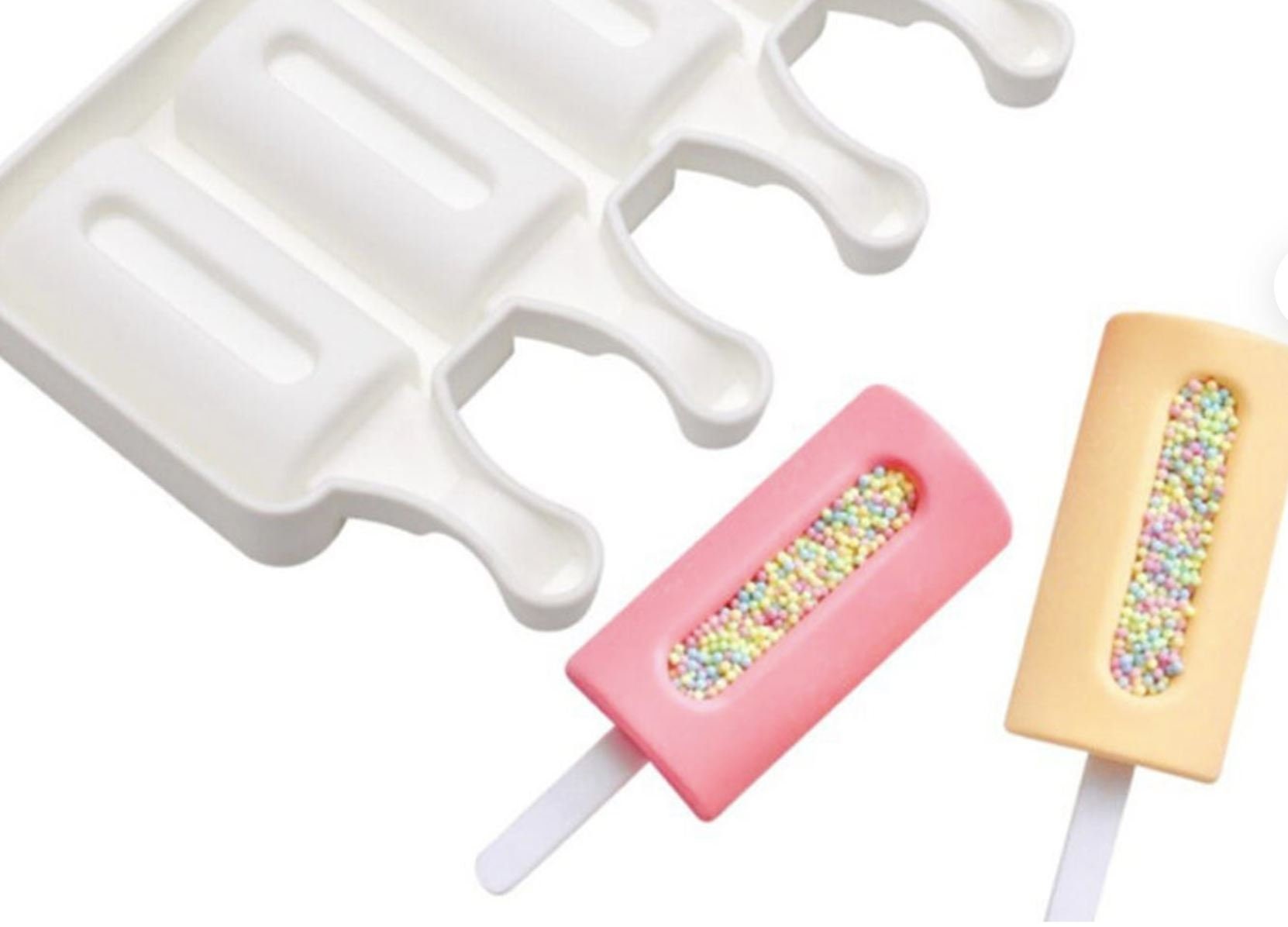 POPSICLE MOLD (4 Cavity), Sprinkle Cylinder Cakesicle Mold, Ice Cream, Dessert Mold, High Quality Silicone Mold, Candy Mold, Baking Supplies