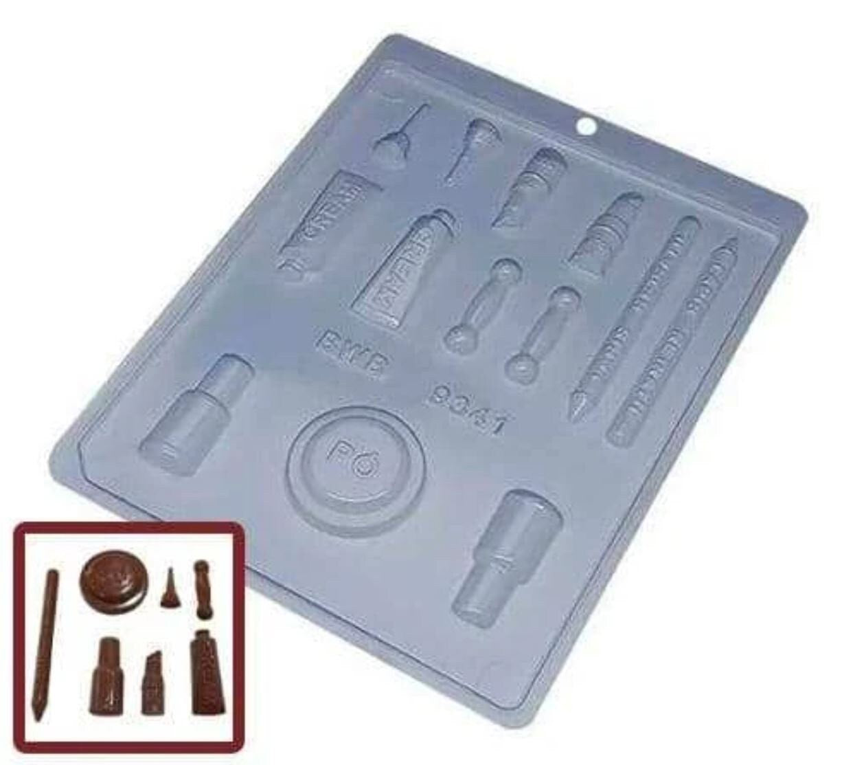 Make Up set Plastic Mold - Mold for Chocolate or Fondant