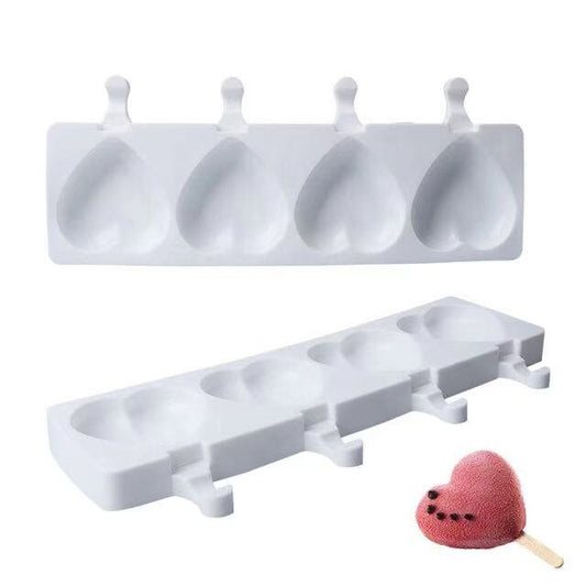 Heart Shaped Silicone Cakesicle / Popsicle Mold - 4 Cavity