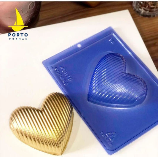 Striped Heart 500g Shell Chocolate 3 pc mold Mold