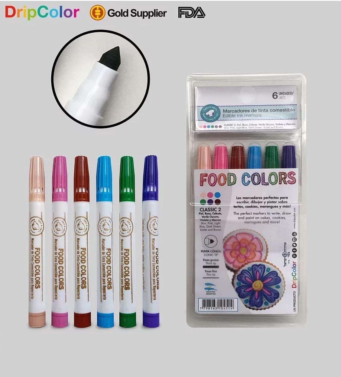 Edible ink markers - Food Color Markers 6 pack