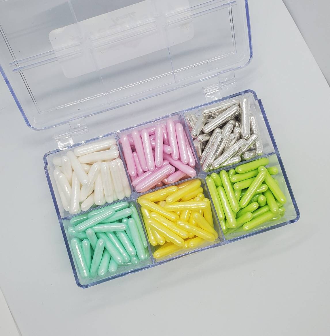 Cake Sprinkle Bento - Large Sprinkle Rods, Metallic Sprinkles pearlized Pastel sprinkles large cake sprinkle rods