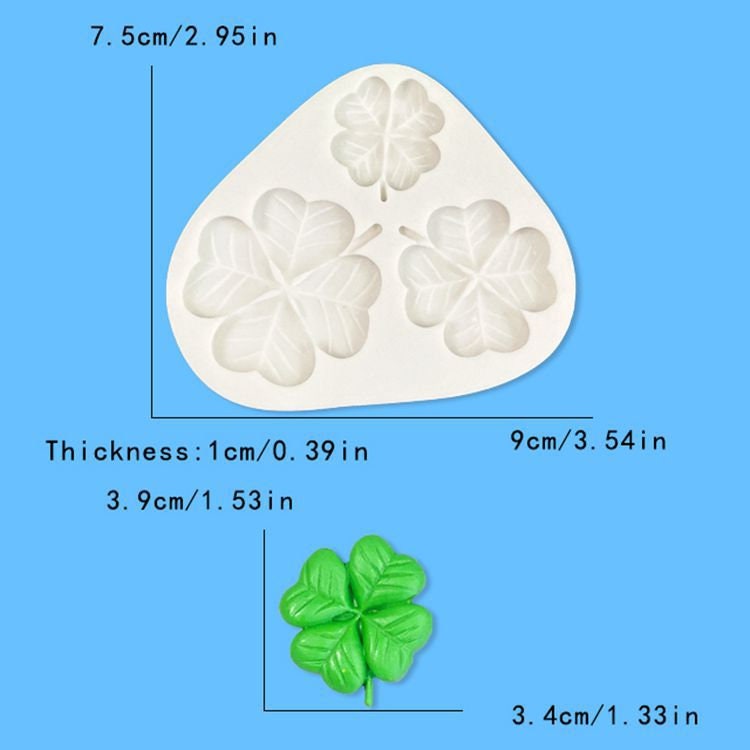 St. Pattys Day Lucky Four Leaf flower Silicone Mold sugar craft fondant tools cake decorating mold baking tool