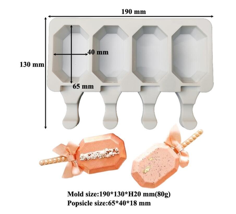 Octagonal cakesicle mold- silicone popsicle mold