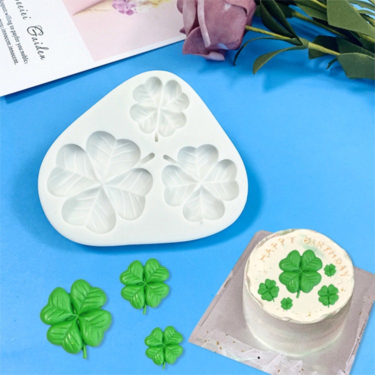 St. Pattys Day Lucky Four Leaf flower Silicone Mold sugar craft fondant tools cake decorating mold baking tool