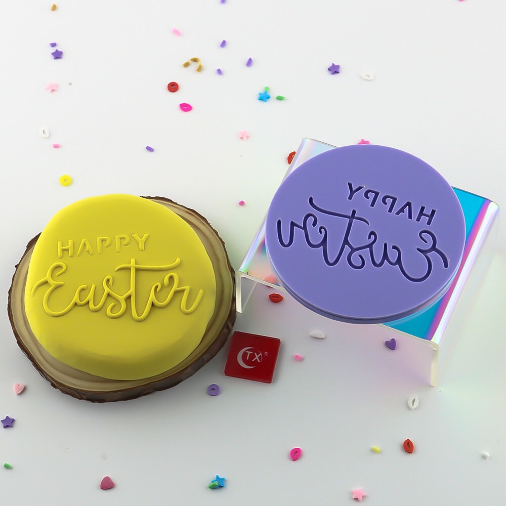 Happy Easter cookie stamp - Cookie and fondant decorating