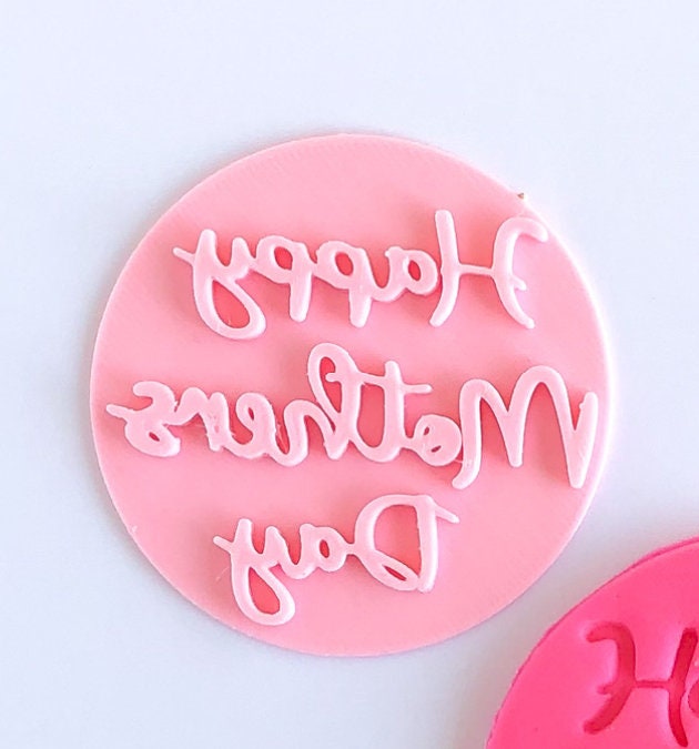 60mm letter happy mother's day plastic embosser stamp cookie cutter