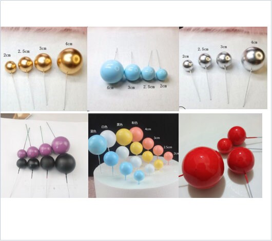 4 pc Cake balloons - Assorted color balls for cake decor