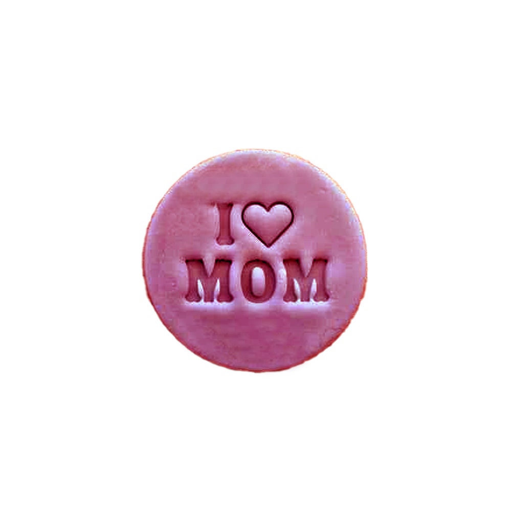 I heart Mom - 3in cookie embosser fondant stamp mothers day