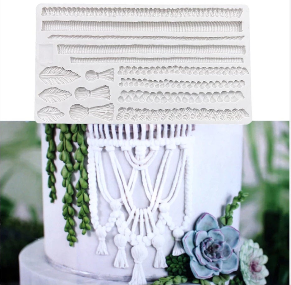 Macrame Rope Silicone mold, Fondant mold for Cake