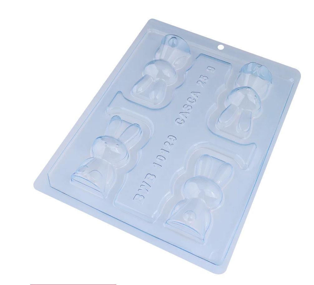 Sitting Bunny Small 3-Part Chocolate Mold - Easter bunny chocolate mold