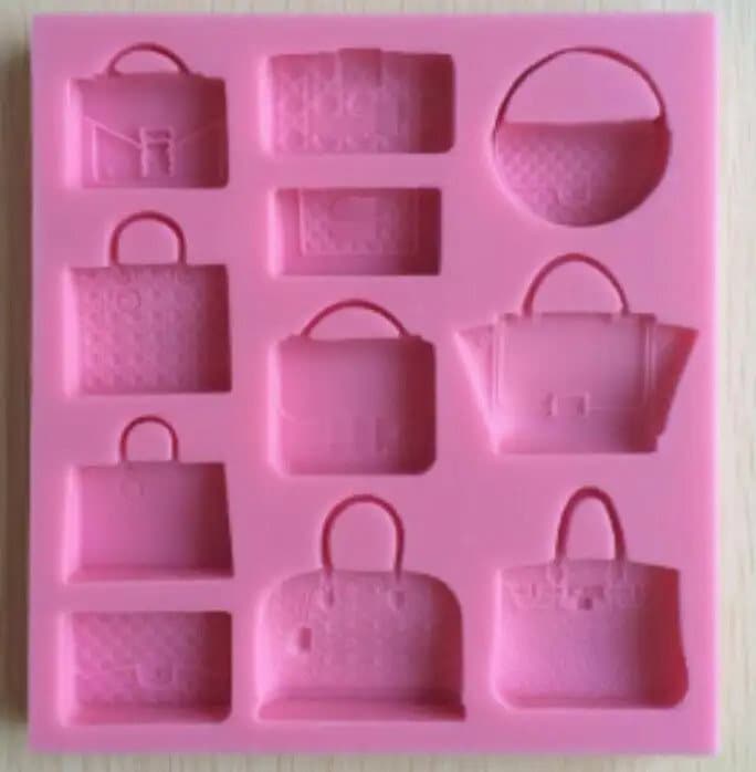 11 cavity handbag purse silicone cake mold baking tool, mothers day chocolate mold, fondant mold