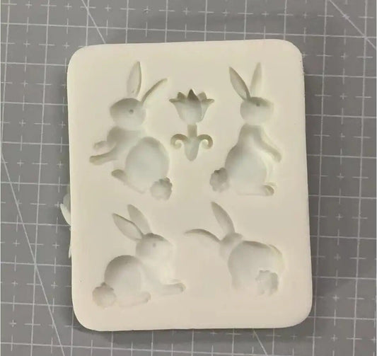 Easter themed bunny rabbit silicone mold