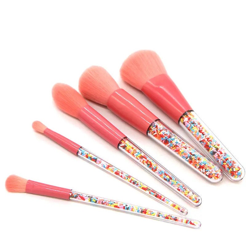 5 pc candy pink brush set for cake tools