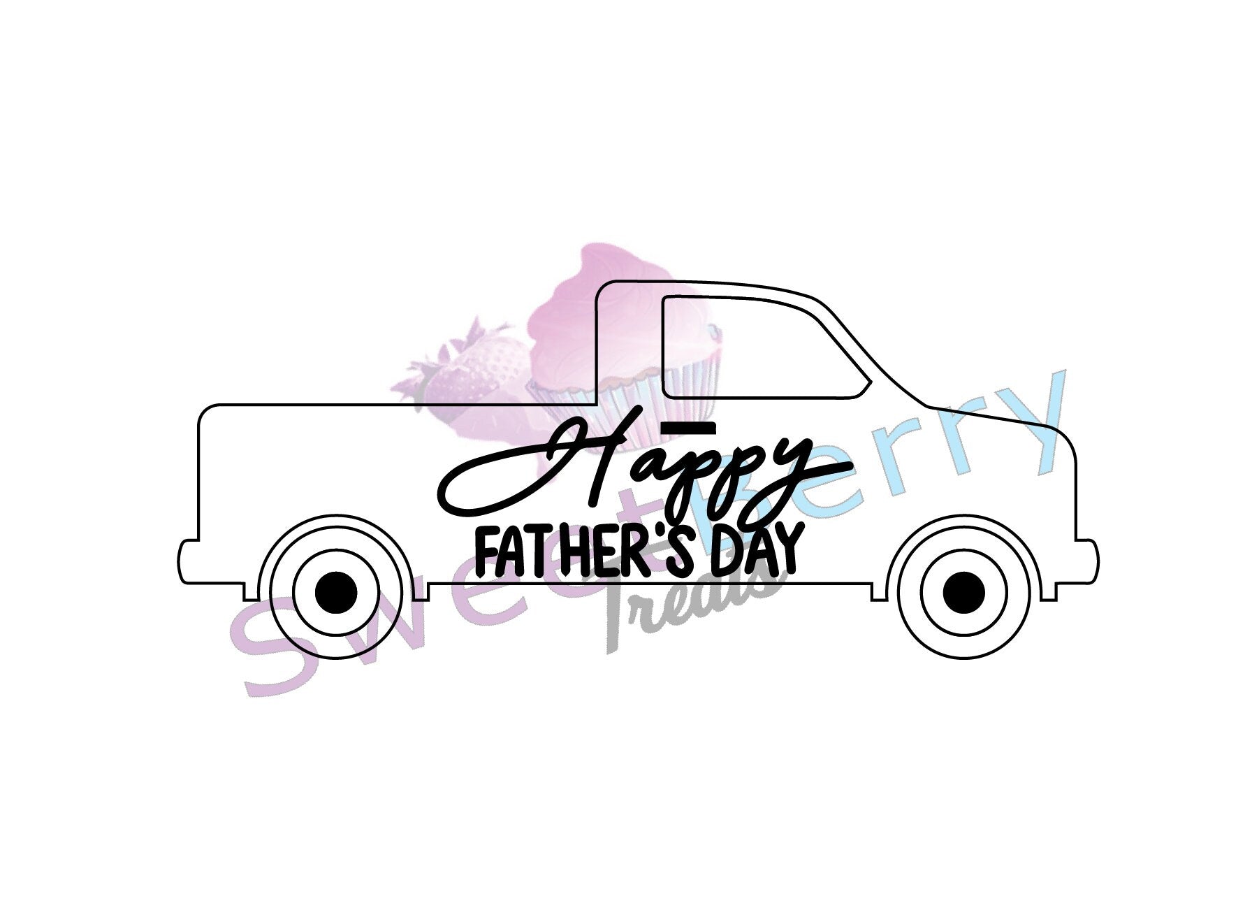 Happy Fathers Day Truck Cookie Cutter - Dad, Fathers Day, Truck theme Cookie Fondant Cutter Imprint Embosser