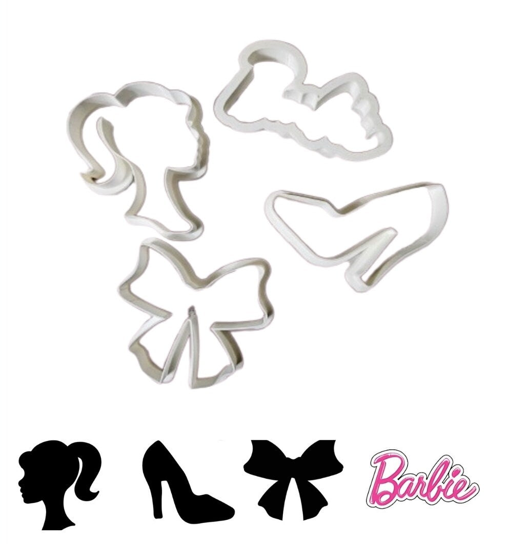 Barbie theme cookie cutter set 4 piece