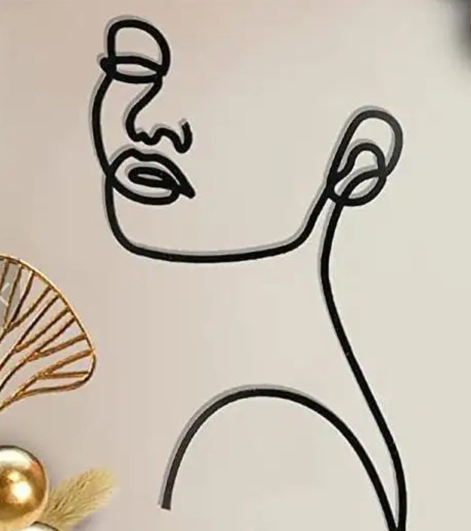 5 pc Gold Single Line Metallic Cardstock Cake Topper - Face Art Cake Topper Single Use Packs Cake Decorations