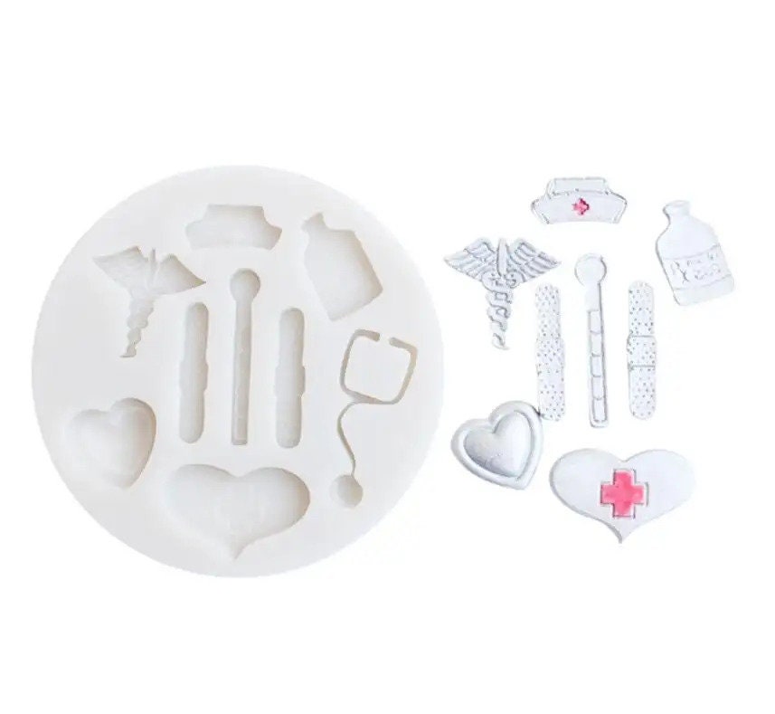 Nurse medical professions silicone mold, fondant mold, gumpaste mold, resin mold chocolate