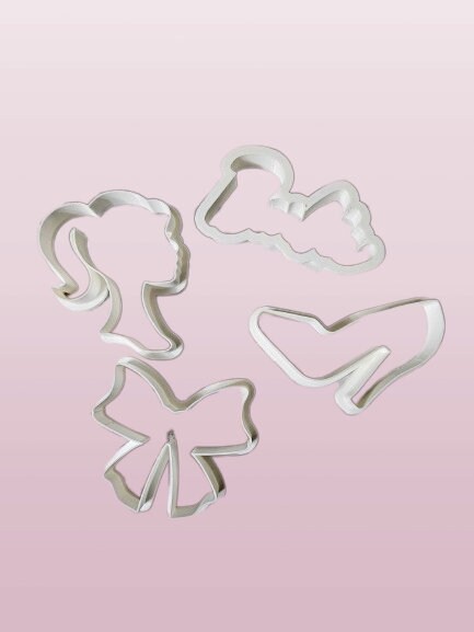 Barbie theme cookie cutter set 4 piece