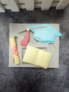 Back to school Graduation Teacher mold- cake mold, silicone mold, wax, resin, chocolate, clay