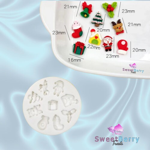 Christmas Theme Silicone Mold - cake mold, fondant, chocolate mold